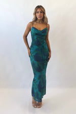 Blossom Maxi Dress - Teal Green