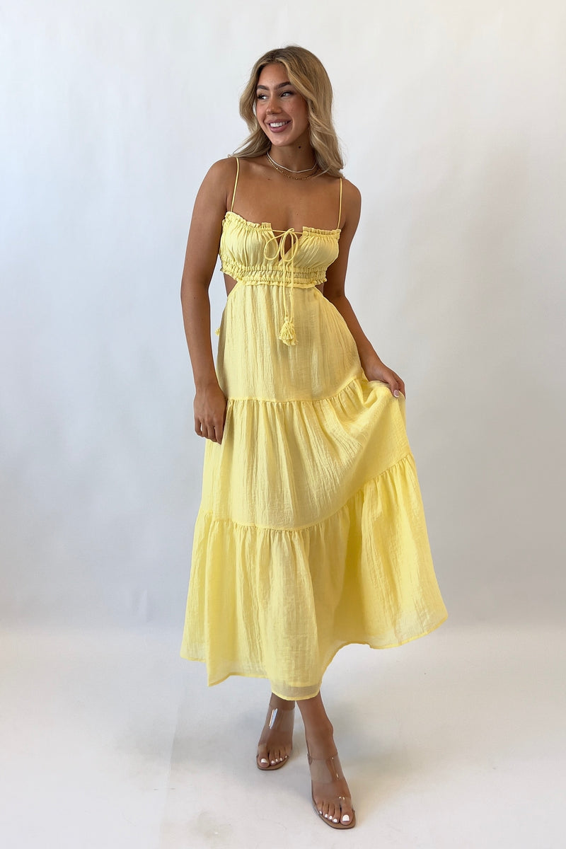 Rochelle Midi Dress - Lemon