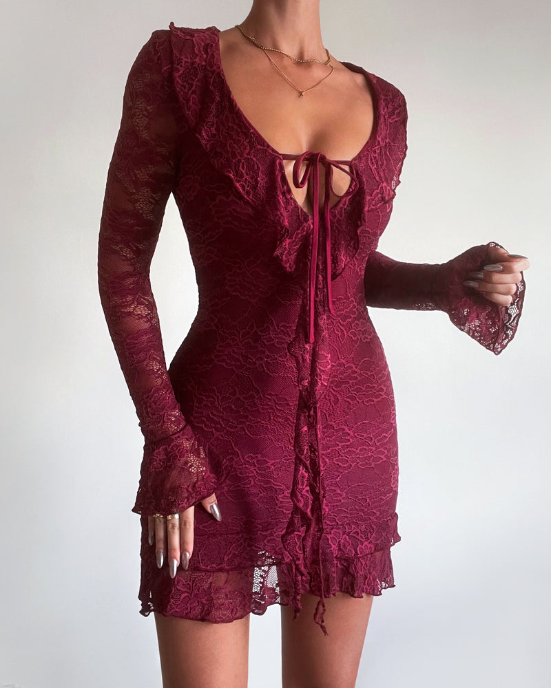 Felicia Mini Dress - Wine