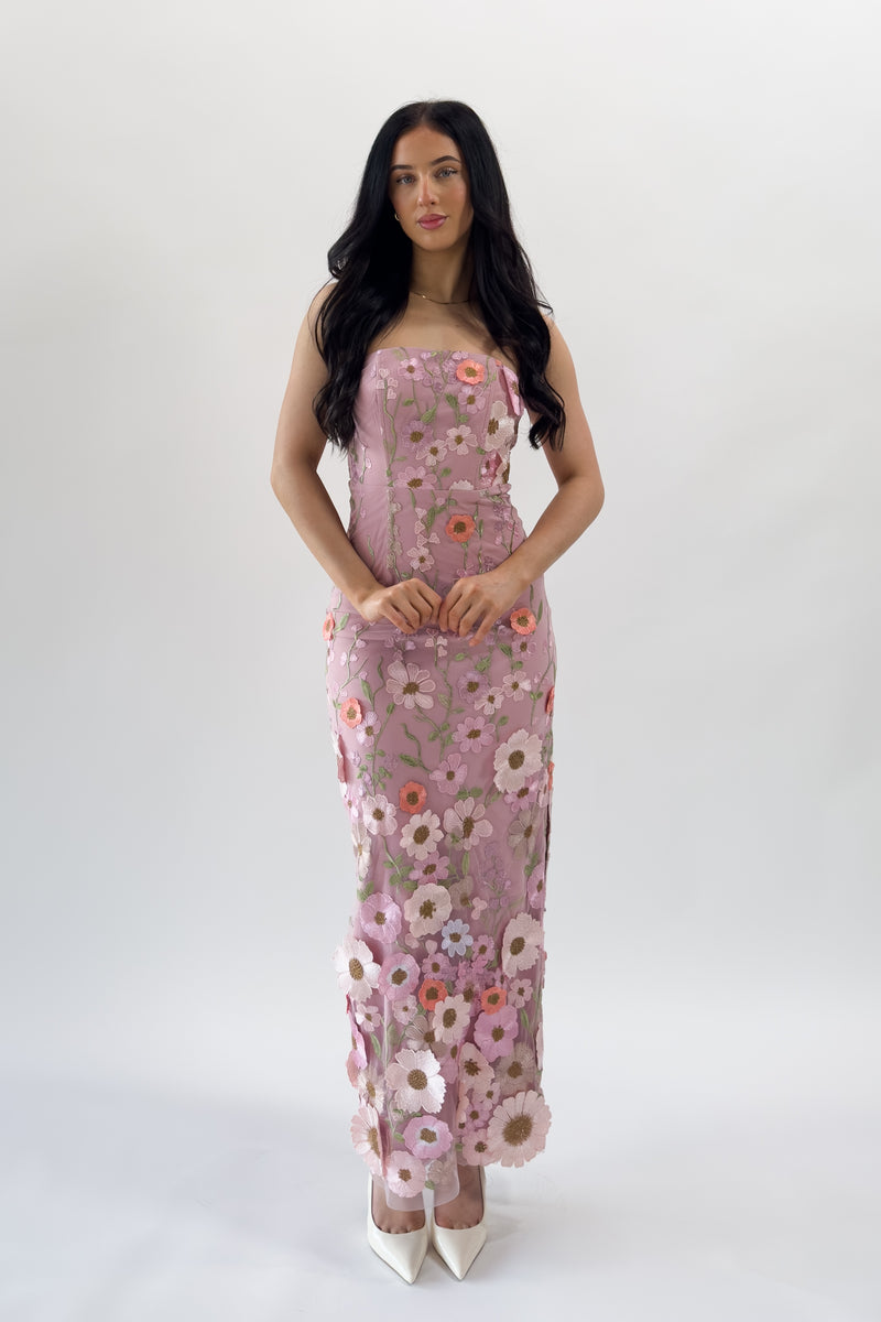Angelica Floral Maxi Dress - Pink