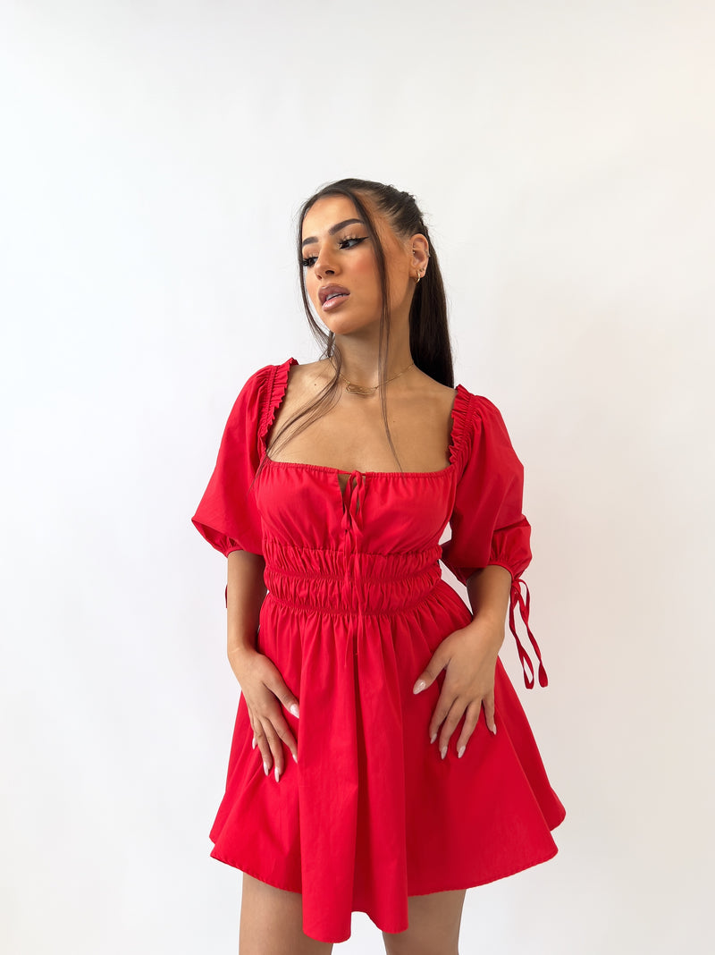 Edena Mini Dress - Red