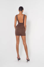 Dating Profile Mini Dress - Brown