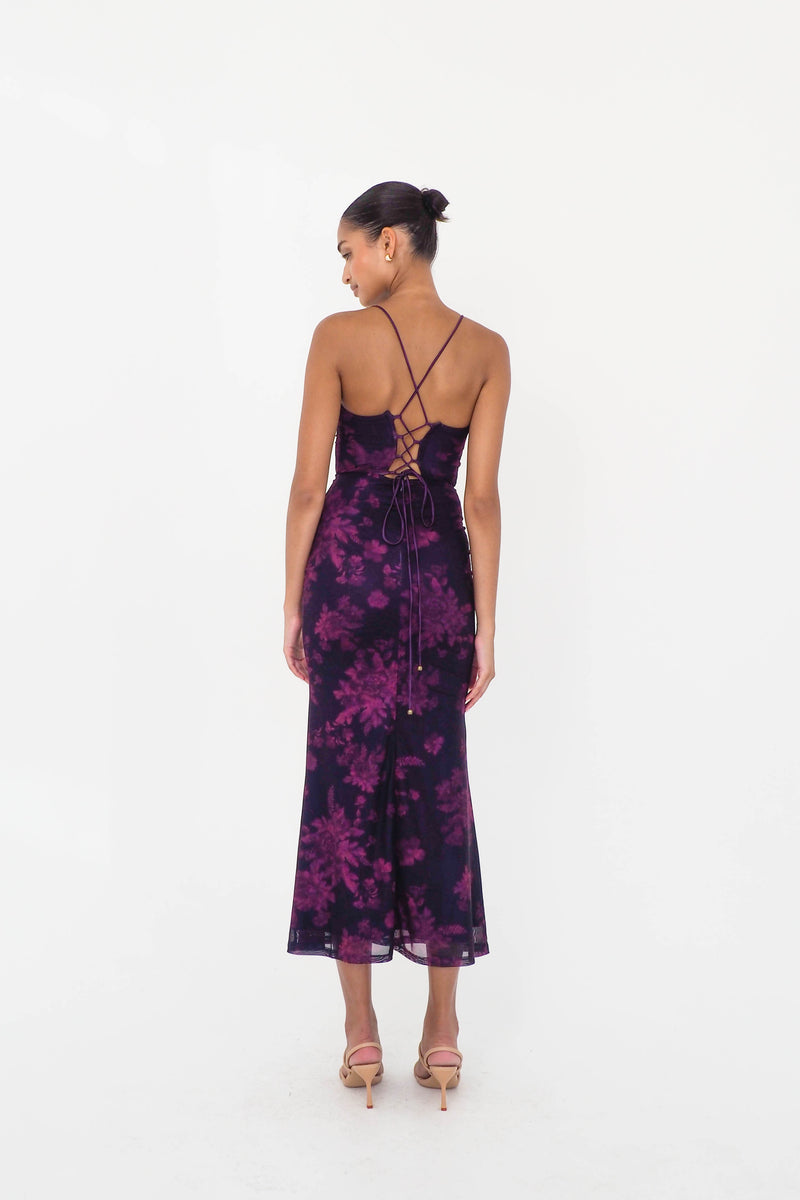 Ethereal Midi Dress - Grape