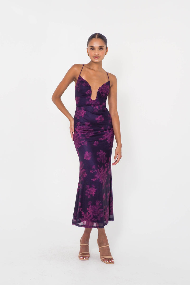 Ethereal Midi Dress - Grape