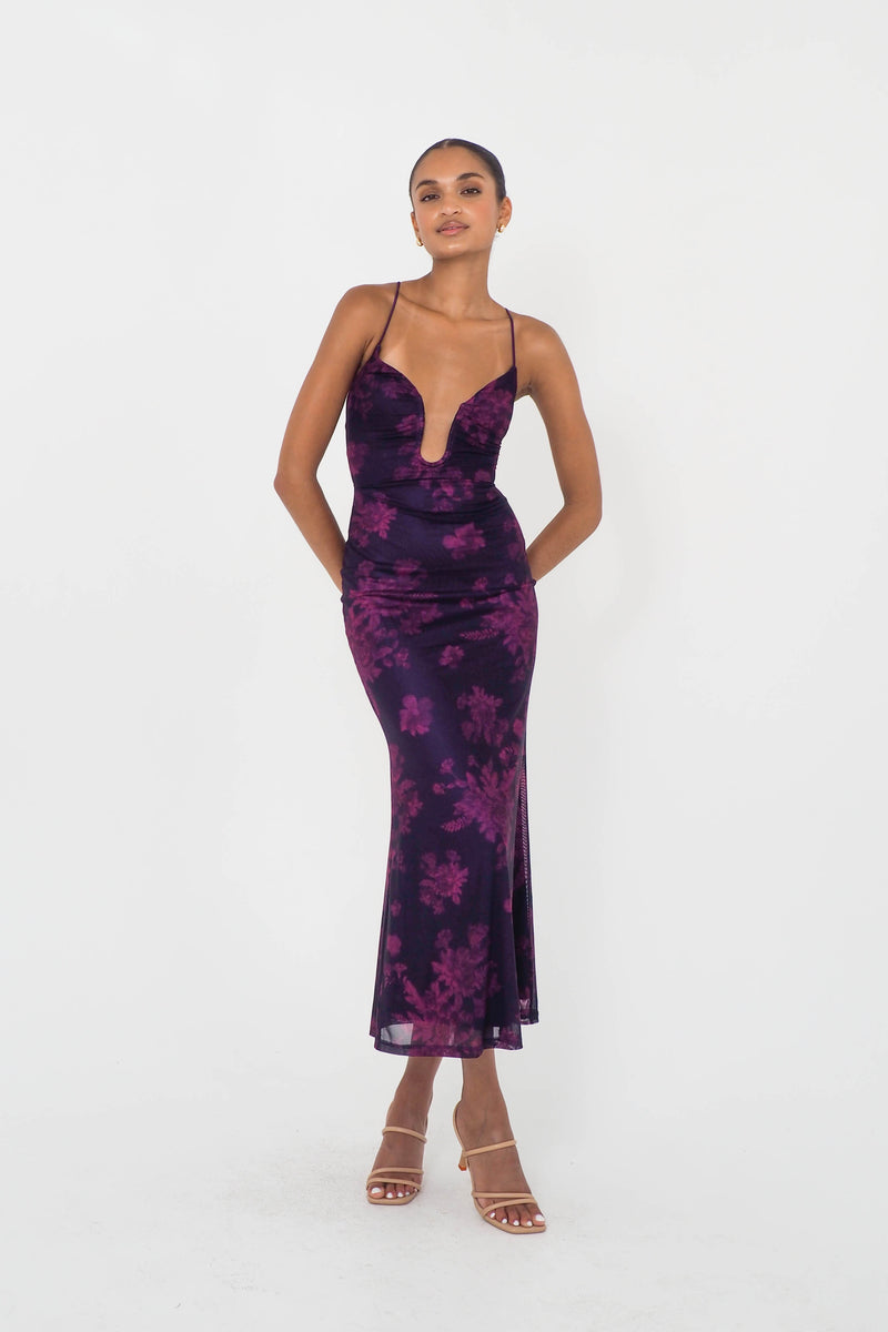 Ethereal Midi Dress - Grape