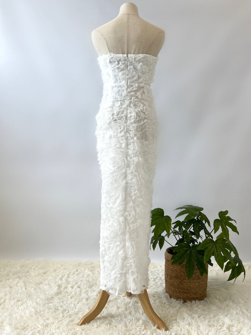 Rosette Midi Dress - White