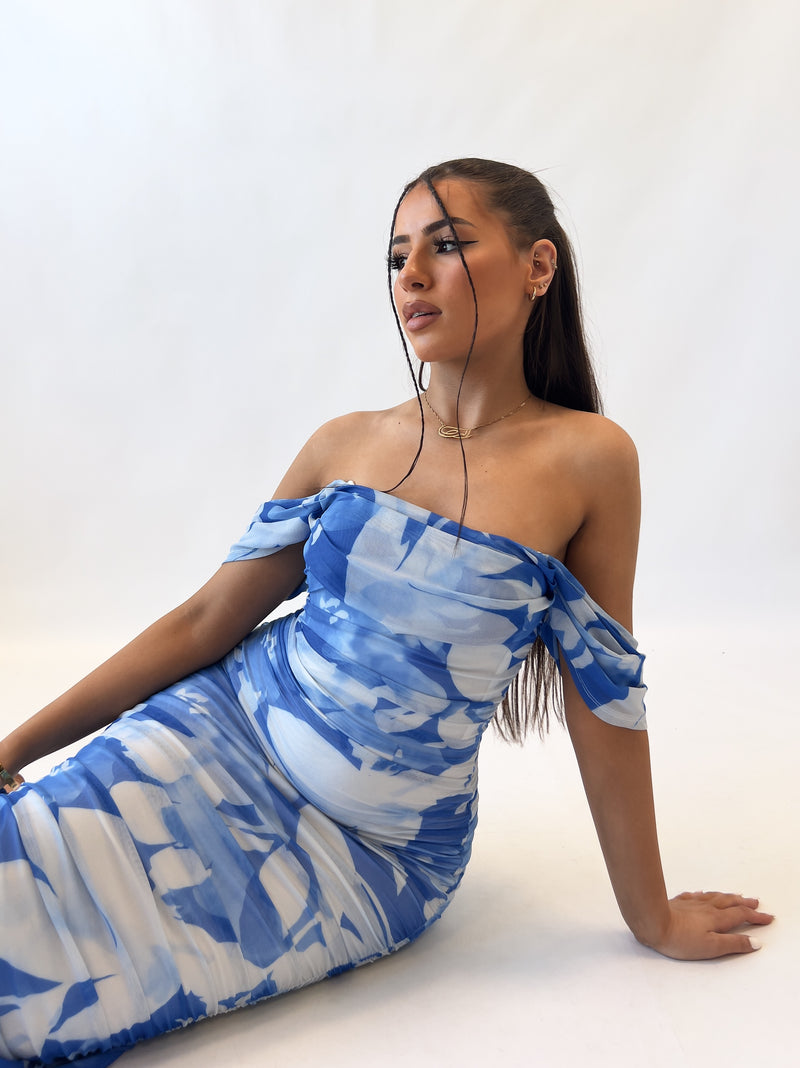 Regan Maxi Dress - Blue Florals