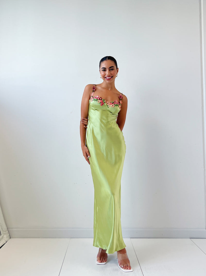Tiana Midi Dress - Lime