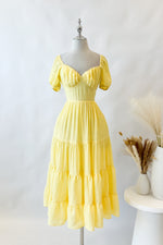 Talia Midi Dress - Lemon