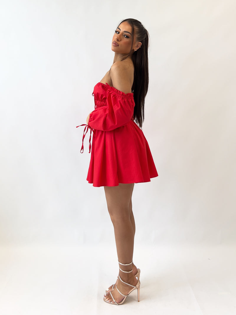 Edena Mini Dress - Red