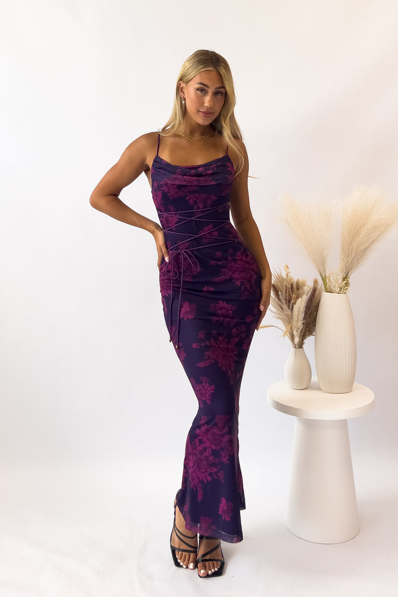 Blossom Maxi Dress - Grape