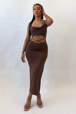 Jackson Midi Dress - Brown