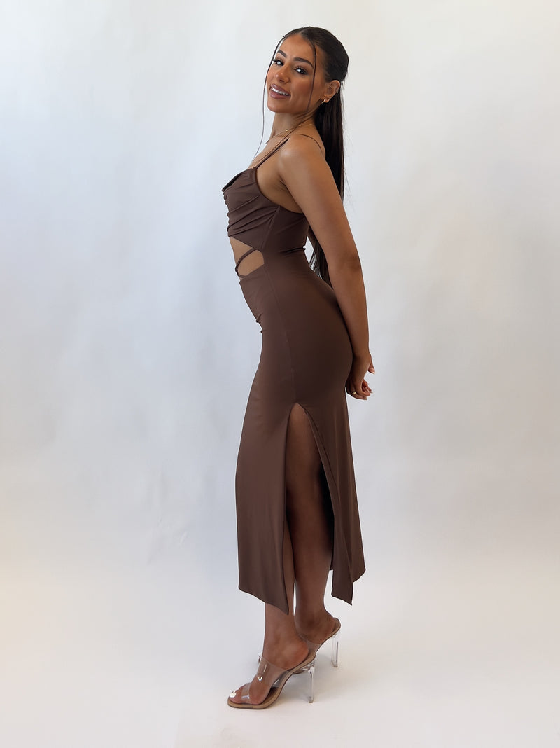 Jackson Midi Dress - Brown