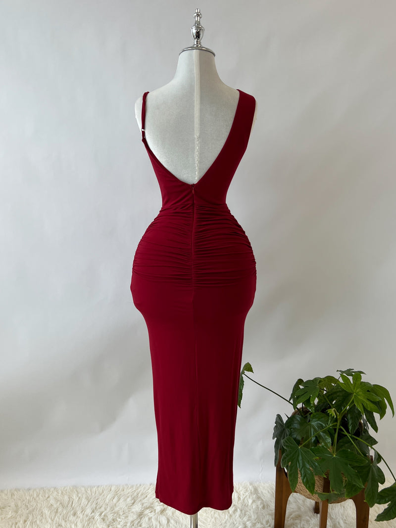 Cecilia Midi Dress - Red