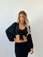 Kay Crop Blouse - Black