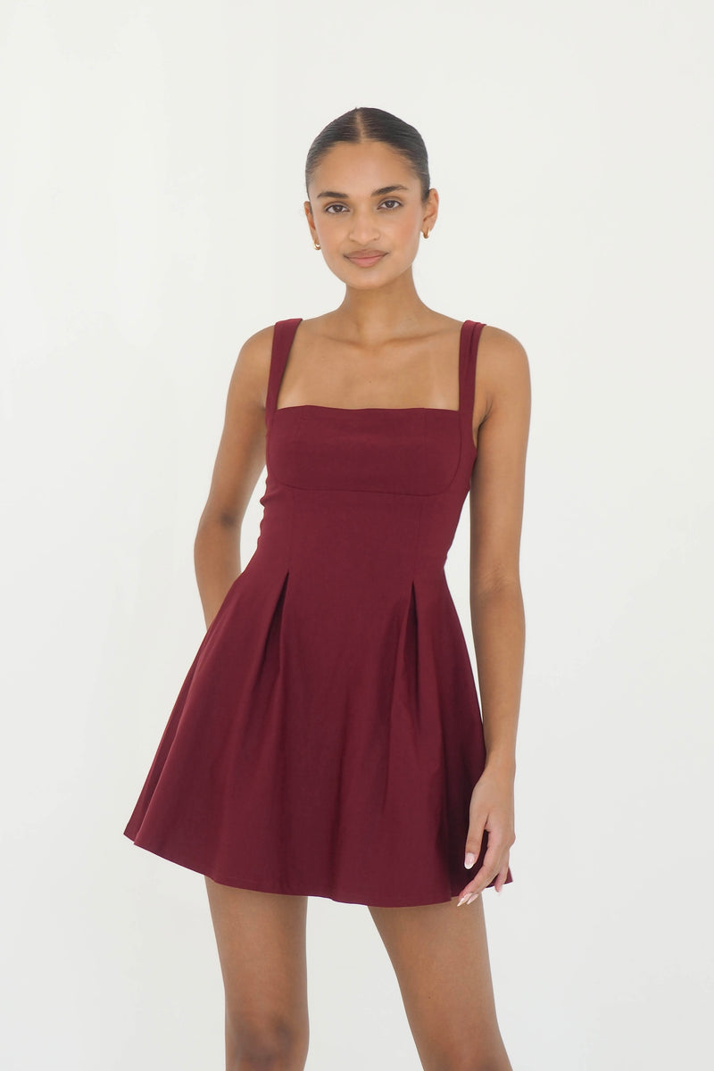 Marlee Mini Dress - Wine