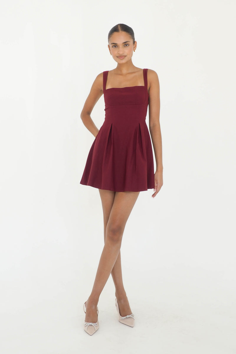 Marlee Mini Dress - Wine