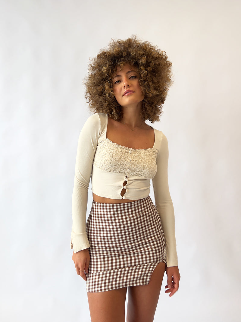 Deborah Midi Skirt - Beige