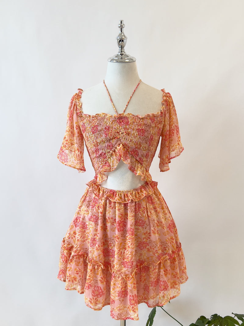 Melissa Floral Mini Dress - Pink