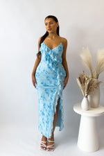 Abigail Midi Dress - Blue Florals