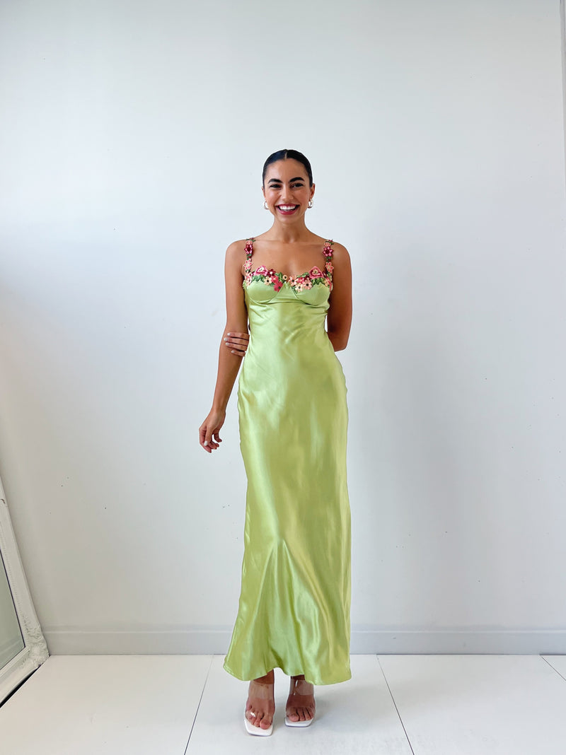 Tiana Midi Dress - Lime