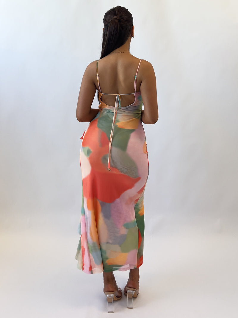 Abigail Midi Dress - Mixed Prints