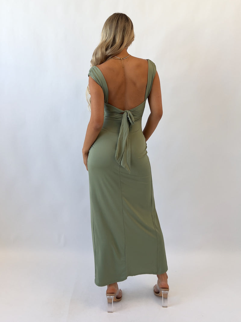 Polly Midi Dress - Khaki