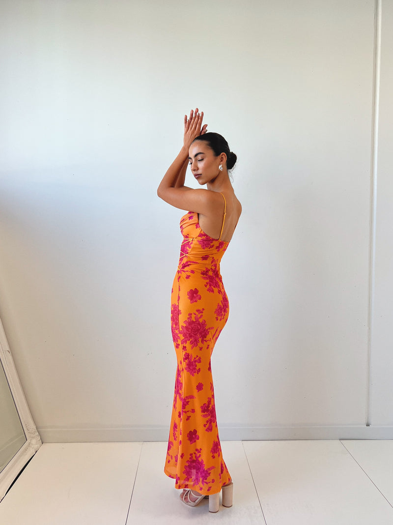 Blossom Maxi Dress - Orange