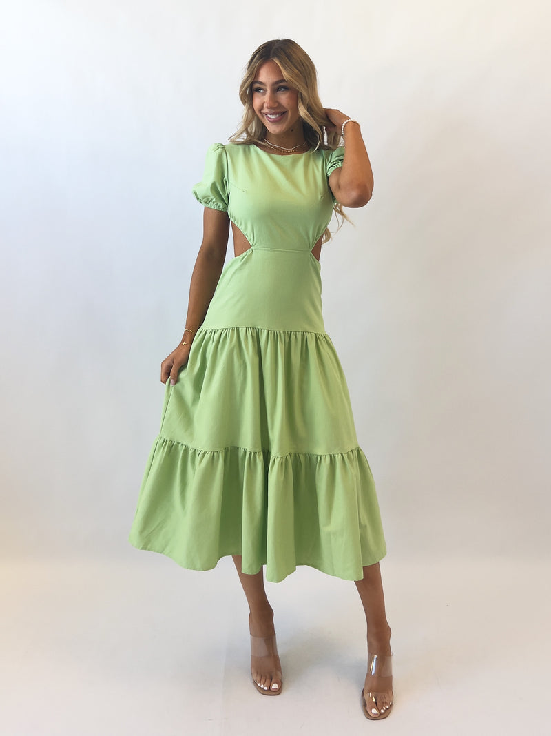 Ashlyn Midi Dress - Green