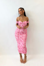 Lilia Midi Dress - Pink Florals