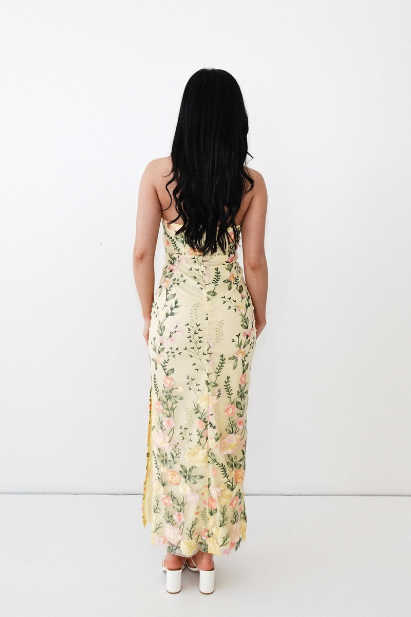 Delilah Floral Maxi Dress - Lemon