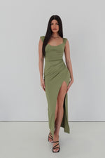 Polly Midi Dress - Khaki
