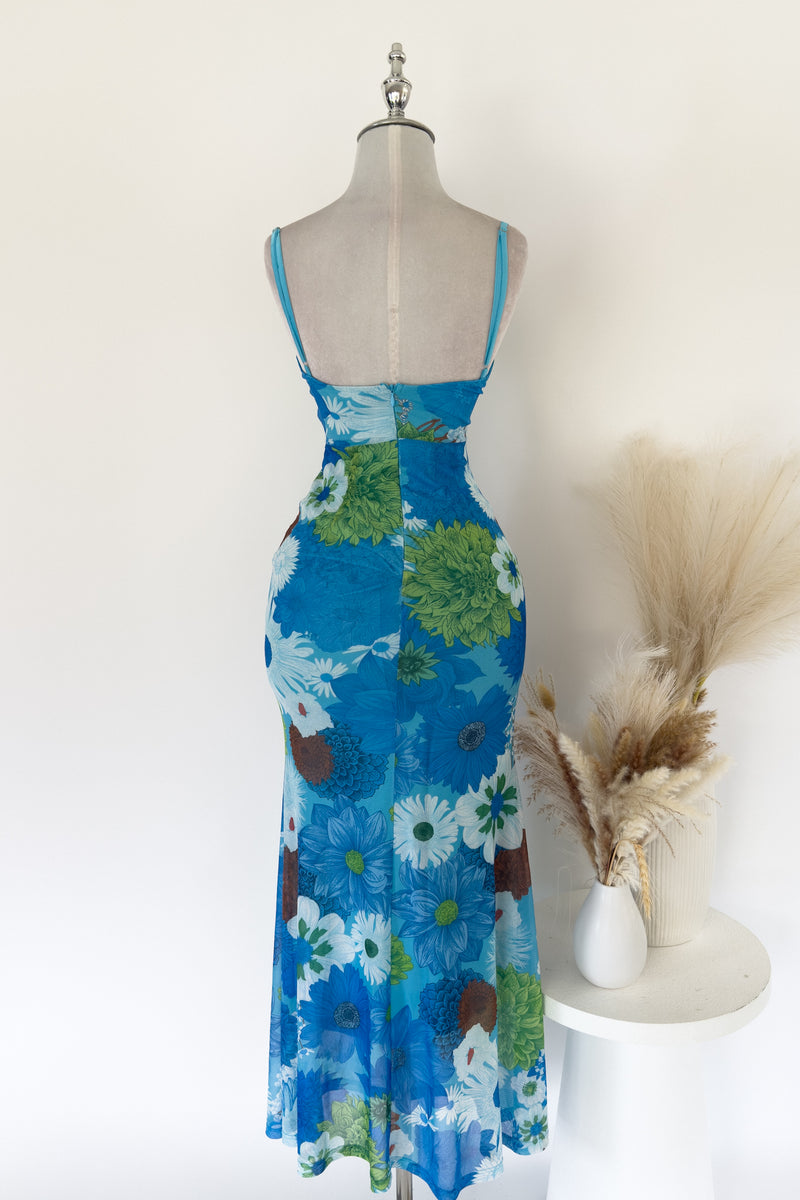 Ophelia Floral Maxi Dress - Blue