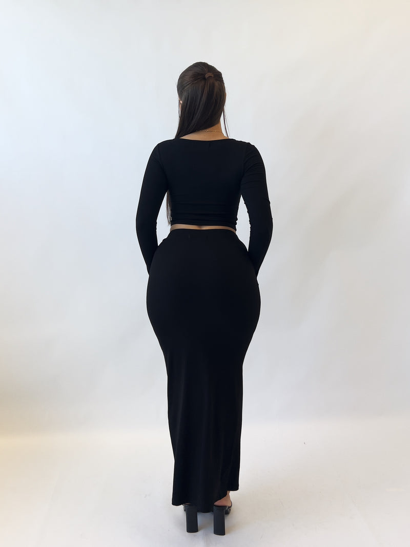 Deborah Midi Skirt - Black