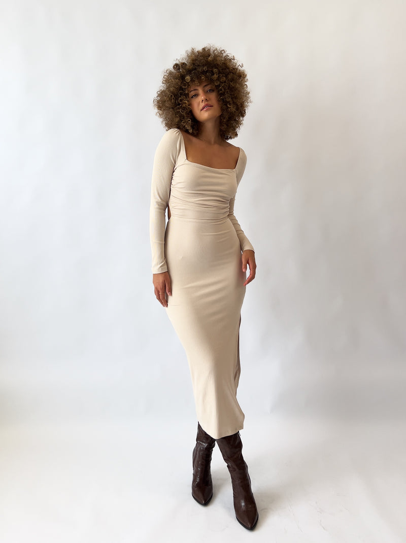Erica Midi Dress - Beige