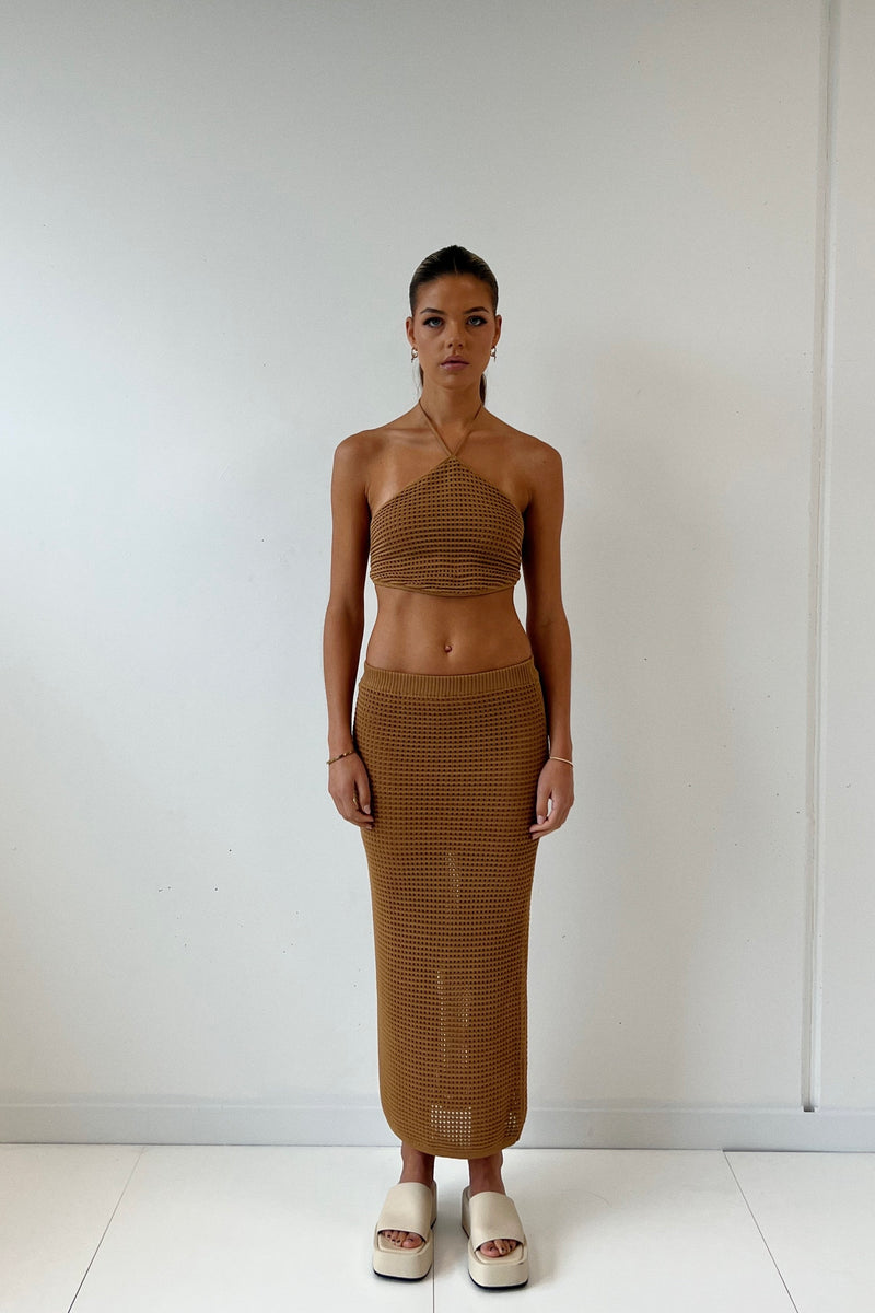 Athens Crochet Midi Skirt