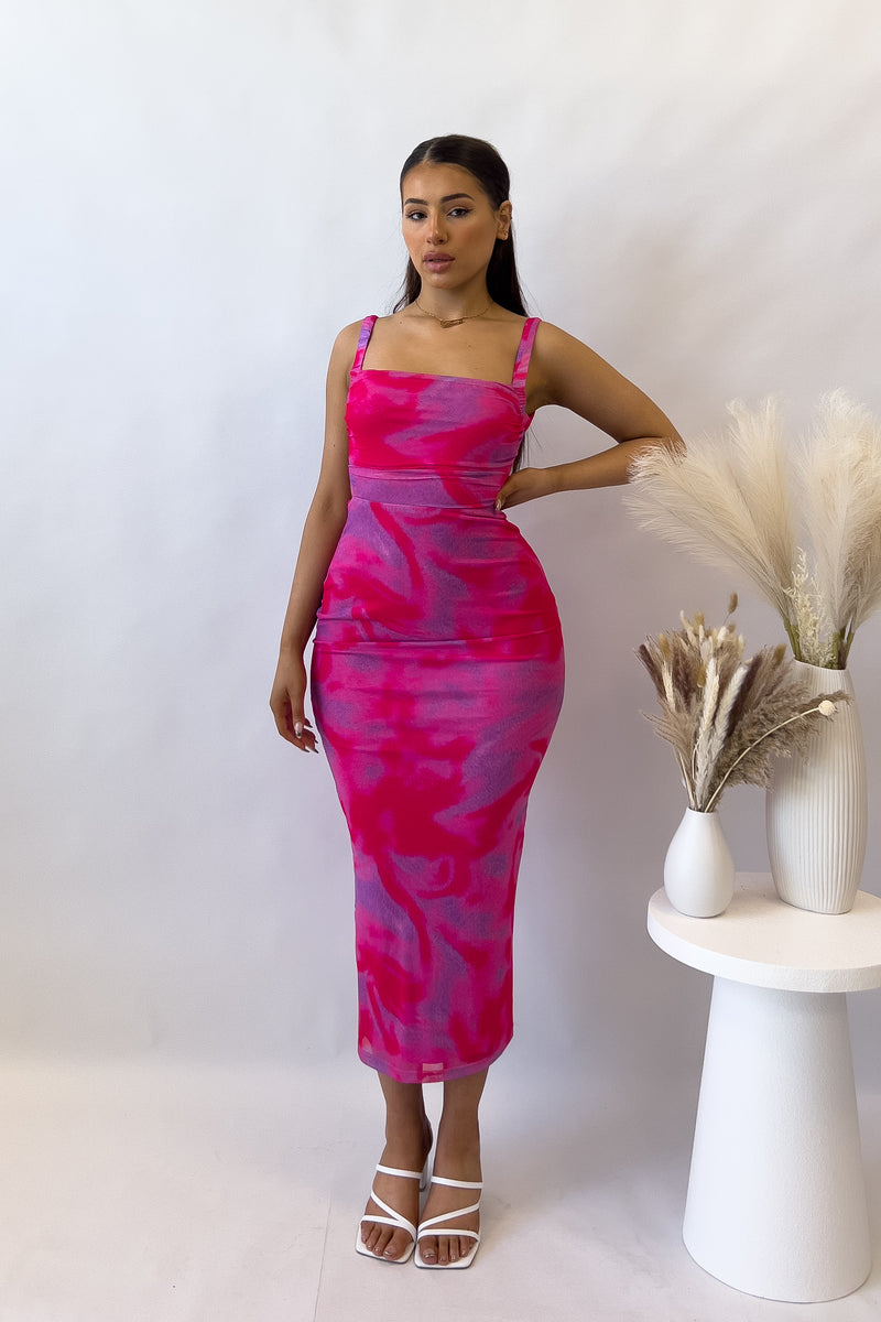 Adette Midi Dress - Pink