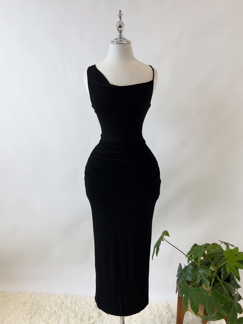 Cecilia Midi Dress - Black