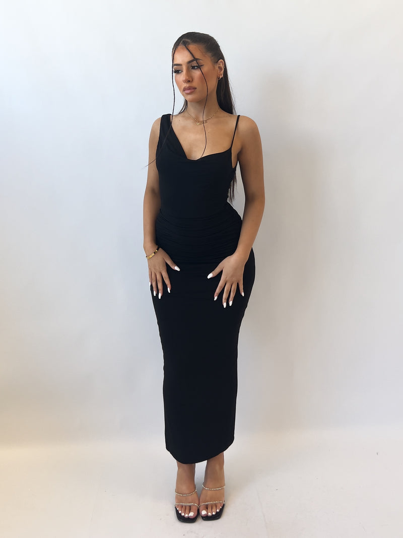 Cecilia Midi Dress - Black