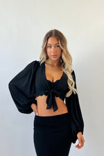 Kay Crop Blouse - Black