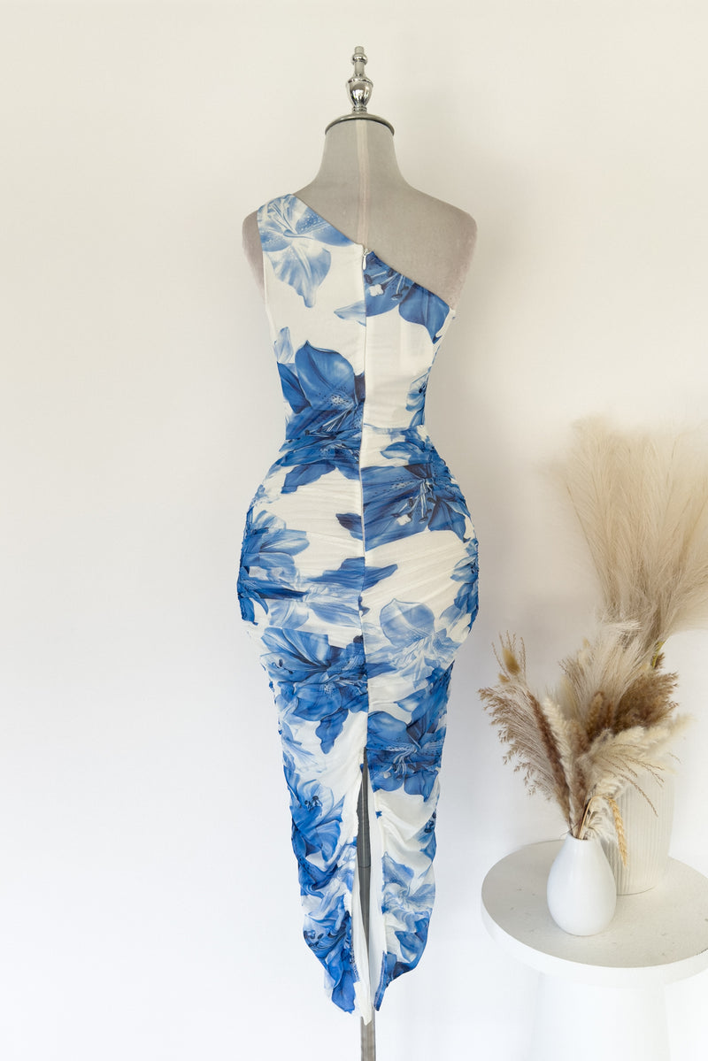 Morgan Floral Midi Dress - Blue