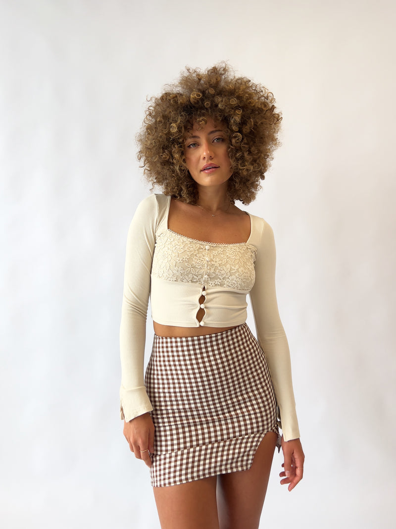 Deborah Knit Top - Beige