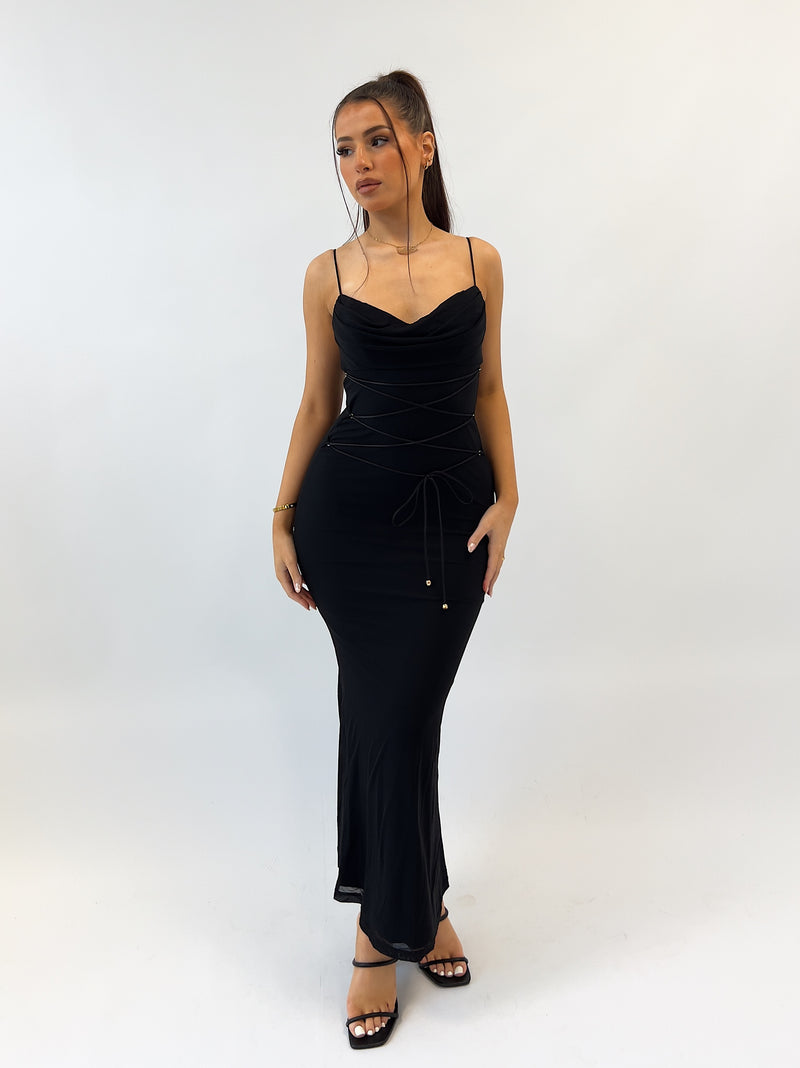 Evangeline Maxi Dress - Black