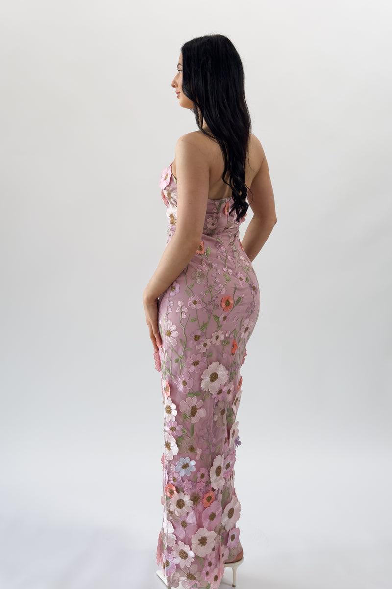 Angelica Floral Maxi Dress - Pink
