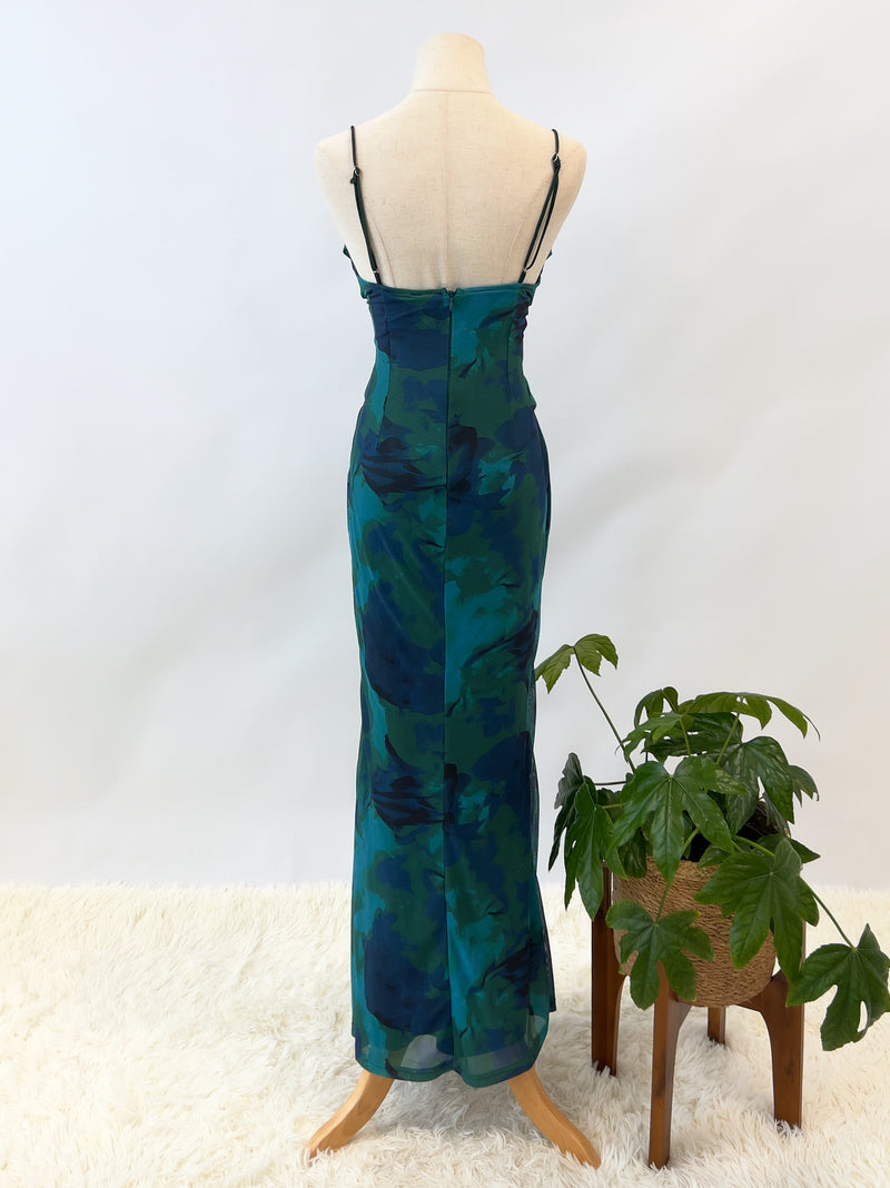 Blossom Maxi Dress - Teal Green
