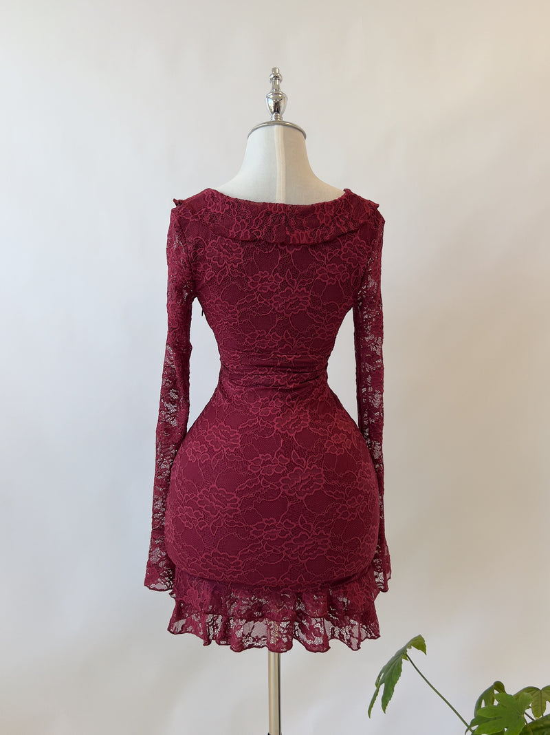 Felicia Mini Dress - Wine