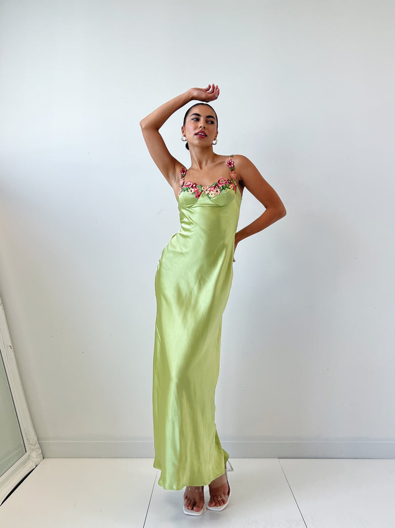 Tiana Midi Dress - Lime