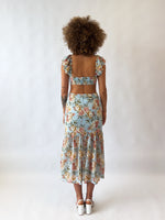 Courtney Floral Midi Dress - Blue