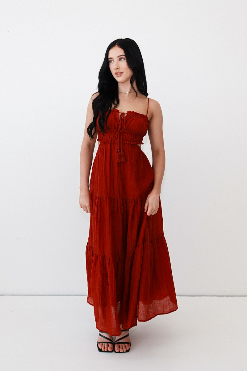 Rochelle Midi Dress - Red
