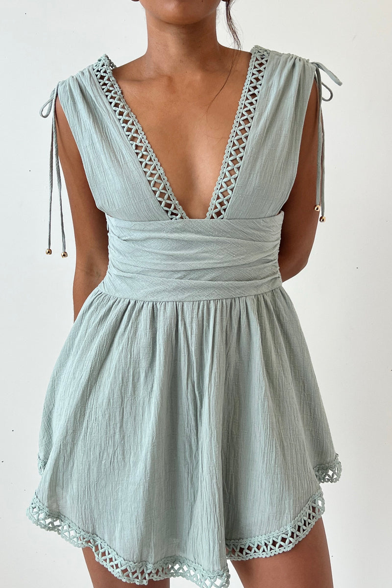 Paige Mini Dress - Pistachio